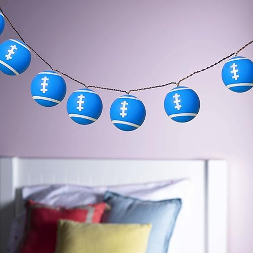 Riaxuebiy 1.65M 10 LEDs Sportball-Lichterkette Batteriebetrieben Rugby-Nachtlicht für Indoor Kinderzimmer Klassenzimmer Mottoparty Weihnachtsgeburtstags Dekoration (Rugby)