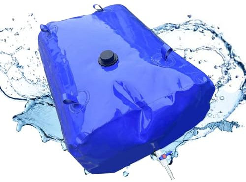 100 l bolsa de agua plegable al aire libre con grifo, tanque de agua de gran capacidad para jardín, camping, barbacoa, pesca