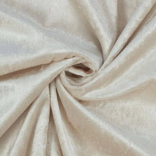 Pannesamt Stoff glänzend, uni champagner (Länge am Stück: ab 50cm / Breite: 150cm)