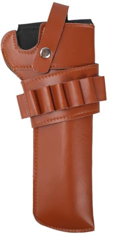 Revolverholster, Western Cowboy Pistolenholster, Verstellbares Leder Pistolenhalfter mit Patronentasche für Die Outdoor Jagd