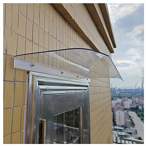 Durchsichtige Markise für Tür, Fenster, Veranda, Unterstand, Traufe, Polycarbonat-Klarglas, Sonnenschutz, Regenblocker, Anti-UV-Regenschutz, skalierbar (Farbe: transparent, Größe: 50 x 100 c
