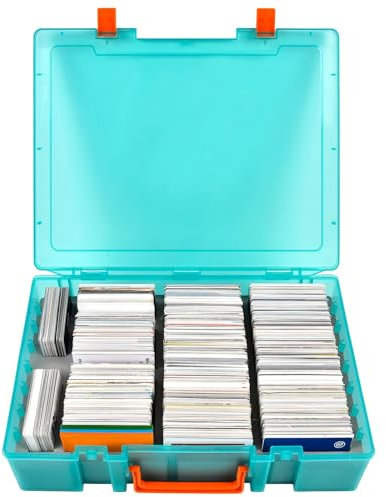 2200+ Karten Aufbewahrungsbox für Trading Cards, Deck Boxen mit Trennwänden für Cards Against Humanity C.A.H/für Magic The Gathering MTG/für TCG YuGiOh Sports Card & Expansions - (Cyan)