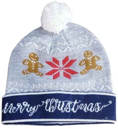 BLEND Weihnachtsmütze PON Pom 20707237 Merry Christmas Einheitsgröße Farbe 70813 Grau, grau, One size