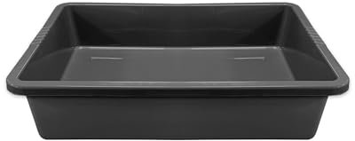 Heavy Duty Large Plastic Potting Tray Rectangle Multi Purpose Garden Greenhouse Plant Pot Tidy Work Table (Length: 64.5cm - Width: 49cm - Height: 12cm) (Black)