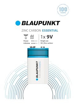 Blaupunkt Pile Zinc Carbon Essential 9 V sous Blister