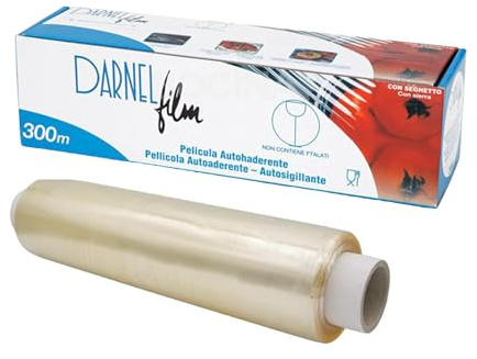 GM 3 ROTOLI Pellicola Trasparente per Alimenti 29,5cm x 300mt con Seghetto. Avvolgi, Cucina e Conserva con Cura gli Alimenti. Pellicola Trasparente di Qualità