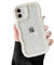 ZTOFERA Hülle für iPhone 12/12 Pro, Klar Schutzhülle mit Planeten Sterne Mond Muster, Harte PC Buntes Niedliche Lockige Wellen Rahmenform Weiche Silikon Hülle Stoßfest Bumper Cover, Creme