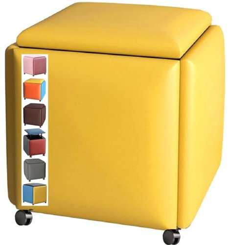 Stapelbar Sofa Stuhl Hocker Cube 5 in 1, Kombination Sitzwürfel Fußhocker, Fußhocker, Polsterhocker, Sitztruhe, Schuhbank, Sitzhocker mit Rollen, Fußstütze Ottomane Creative Cube Sofa (C