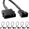 KUOQIY 6 PCS Molex to Fan Adapter Power Cable, 4 Pin Molex to 3 Pin / 4 Pin PMW 12V PC Case Fan Power Adapter Cable, Molex to Cooler Cooling Fan Power Cable