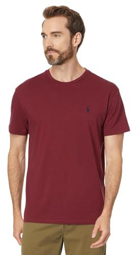 POLO RALPH LAUREN Men's Classic Fit Jersey Short Sleeve Tee, Vintage Port Heather, Medium