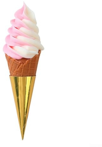 Zoegneer 22 cm künstliche Eiscreme, realistisches Eistüten-Modell, Lebensmitteldekorationen, Sommer-Fotografie-Requisiten für Zuhause, Geschäft (weiß für rosa)