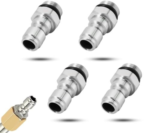 4 PCS 1/4'' Quick Release Connector Professional Pressure Washer Sprayer Fittings M22-14mm Male Thread Hose Connector Snow Foam Lance Bottle for Garden Hose Tap Connector