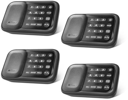 Hosmart Lot de 4 interphones sans fil duplex entièrement mis à niveau pour un usage domestique, à piles, portée de 400 m, interphone portable pour usage professionnel