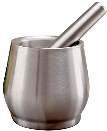 Mörser-Stößel-Set, Mörser und Stößel-Set, rostfreier Stahl, rostfreie Gewürzstößel, manuelle Knoblauchmühle, ergonomische Stößel mit langem Griff, Mischwerkzeuge zum Zerkleinern, Mahlen, Her