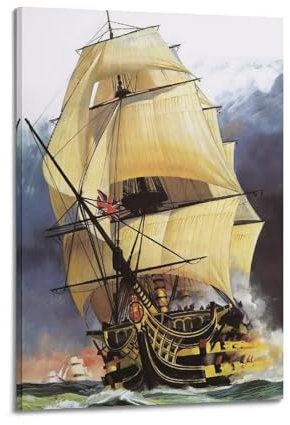 GLMHOK Poster Naval Warships, Hms Victory dekoratives Gemälde, Leinwand, 60 x 90 cm