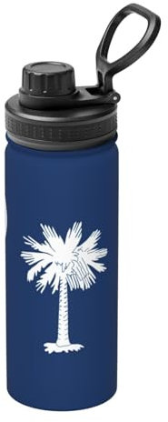 South Carolina Flag Print Vacuum Insulated Sports Water Bottle,18 Oz Stainless Steel Water Bottle for Gym Home Sports