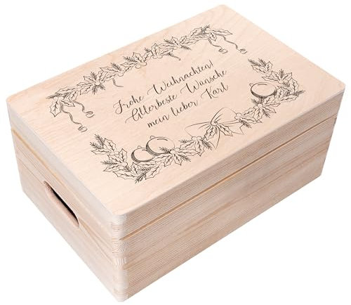 Creative Deco Personalisiert Holzkiste - Textrahmen Minimalistisch | Wunschtext Weihnachten Geschenke | Dein Eigener Wünsche Text Individuelle Geschenk | Weihnachtsdeko