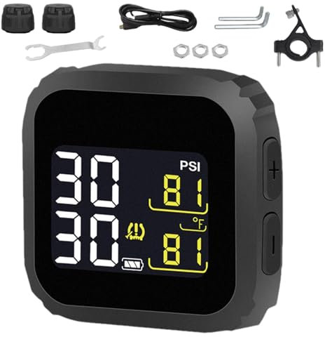 Motorcycle Tire Pressure Sensor, Tire Monitoring System, High Accuracy Tire Pressure Pressure Monitor, Tire Pressure Measurement System, Real-Time Tire Pressure Display, Tire Pressure Monitor
