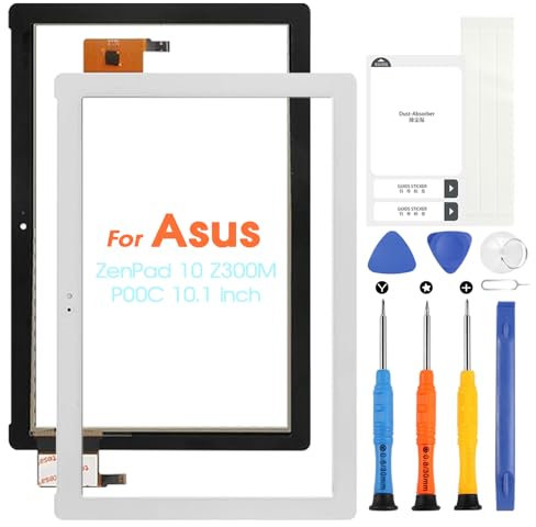 Touch Screen per Asus ZenPad 10 Z300M P00C Digitazer per Asus ZenPad10 10.1 Touchscreen Pannello Vetro con Riparazione Kit, non LCD Display (Bianco)
