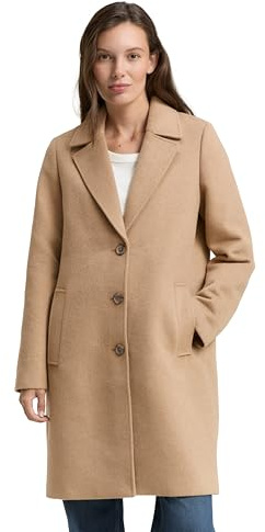 Tom Tailor Damen Wollmantel mit Eingriffstaschen