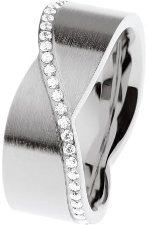 Ernstes Design Ring R770 Edelstahl 8 mm Zirkonia