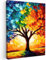 MuchoWow© Bilder 50x70 cm Wohnzimmer Deko Modern Wandbild Kunstdruck auf Leinwand Bild Schlafzimmer über Bett Room Decor Geschenke Baum - Kunst - Natur - Sonnenuntergang