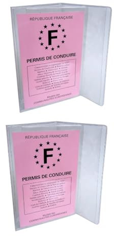 CANOCEA - Juego de 2 fundas para conducir (cristal transparente, fabricado en Francia, bolsa para coche y motocicleta), transparente, 11,4 cm x 8 cm x 0.3 cm, Clásico