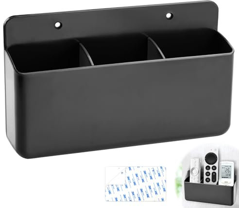TXXATX Universal Fernbedienungshalter Schwarz Selbstklebende Wandaufbewahrung für Fernbedienungen, Handys, Stifte, Brillen usw