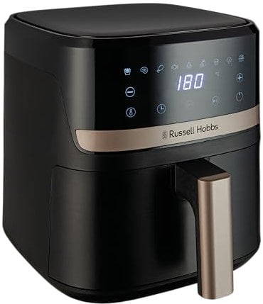 Russell Hobbs Air Fryer [4.3L, Max 200℃, 1300W] (9 Programs, Oil Free Cooking, Rapid Air Technology, Touchscreen, Auto Shut-Off, Keep warm, Roast, Bake, Grill, Dishwasher safe parts) Satisfry 27610