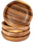 levandeo 4er Set Runde Teller Akazie Ø10cm Holzteller Snackteller Akazienholz Handgefertigt Dekoteller Deko Unikat Tischdeko Ablage