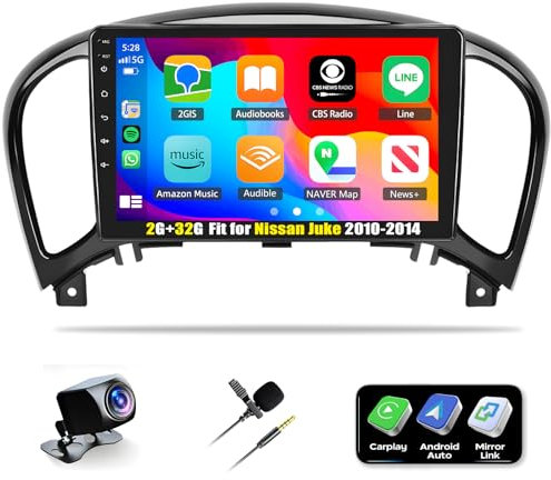 ihreesy 2G+32G Car Stero Radio Android 13 Wireless Carplay Android Auto 9 Inch Touch Screen with WiFi GPS Mirror Link Bluetooth SWC Compatible with Nissan for Juke 2010-2014
