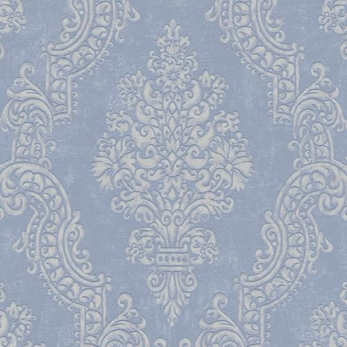 Profhome Barock Tapete 397652-GU Vliestapete violett perl-weiß pastellfarben 0,53 m x 10,05 m / 5,33 m2