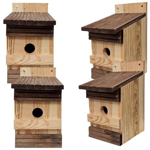 Nistkasten aus Naturholz – Wetterfestes Vogelhaus für Meisen & Spatzen – Brutkasten für den Garten oder Balkon