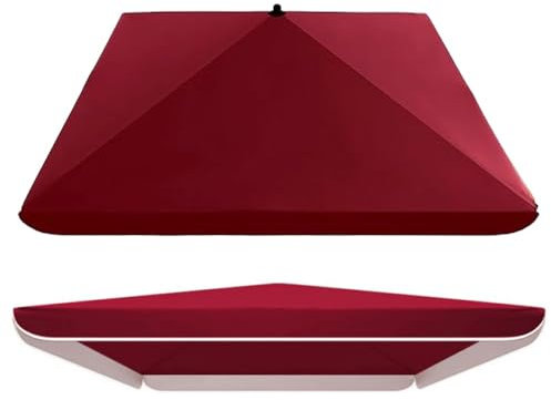 IMUNKT Telo di Ricambio per Ombrellone Quadrato 2,5x2,5m 3,0x3,0m 2x2m 4 Costole Copertura di Ricambio per Ombrellone da Giardino/Mercato/Patio(Burgundy,2.5x2.5m(8.2x8.2ft))