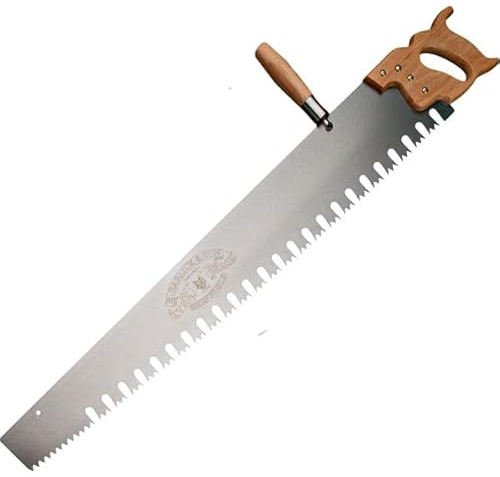 Hand Saw for Wood Cutting - 3’ One Man Crosscut Saw for Logging with Screw-on Auxiliary Handle, Great American Style Teeth, and Self-Clearing Gullets by Kings County Tools