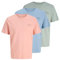 JACK & JONES Mens 3 Pack T-Shirts Comfortable Breathable Summer Crew Neck Cotton T-Shirt for Men UK, Size: M