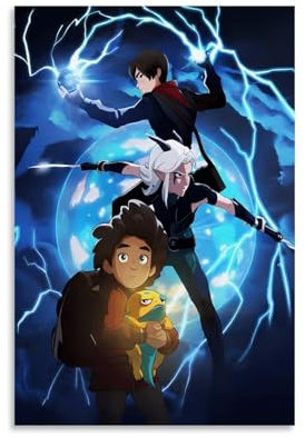 KNKncnv The Dragon Prince Anime Poster Dekorative Malerei Leinwand Wandkunst Wohnzimmer Poster Schlafzimmer Malerei,Wandkunst Bilddruck Moderne Familienzimmer Dekor 20x30inch(50x75cm)