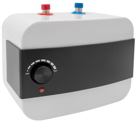 Mini Durchlauferhitzer, 1500W 6L Niederdruck Untertischboiler Mit LED-Temperaturanzeige und Stecker, 220V Warmwasserboiler Warmwasserspeicher Untertischgerät Wasserboiler, Klein Boiler 0-65°C