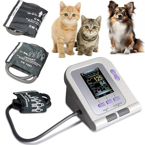 Blutdruckmessgerät for Tiere,digitales Blutdruckmessgerät for Veterinärmedizin,elektronisches Blutdruckmessgerät for Veterinärmedizin mit 3 Modi und 3 Manschetten for die Tierpflege von Hunden/Katzen