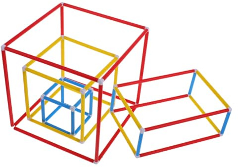 GALPADA Set de Jouets de Construction Géométrique pour Garçon Fille de Paille Connecteurs pour Développement des Compétences Motrices et Modèles Mathématiques