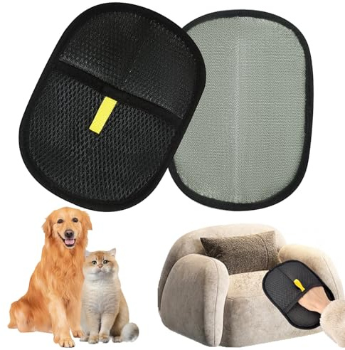 SZZETK 2 Piezas Guantes Removedores Pelo Mascotas, Guantes de Pelo para Gatos, Guantes de Aseo para Mascotas de Doble Cara, para Eliminar el Pelo de Mascotas, Gatos, Perros, Sofá, Muebles, Alfombra