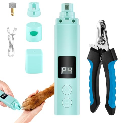 zikillya Dog Nail Grinders Dog Claw Grinder Safe Dog Nail Grinder for Dogs Cats Claws Dog Nail Trimmer with LED Light,Electric Pet Nail Grinder for Dogs Nail File