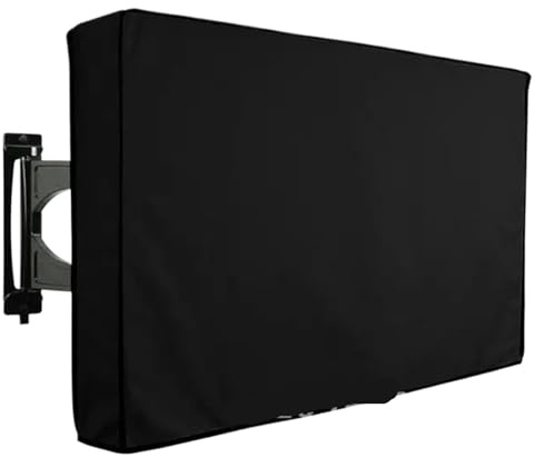 UJEDFHV Tv Abdeckung TV Cover For 22 55 Inch LCD Dust-proof Weatherproof Waterproof Microfiber Outdoor Protect Cloth Screen(Black,70-75 inch)