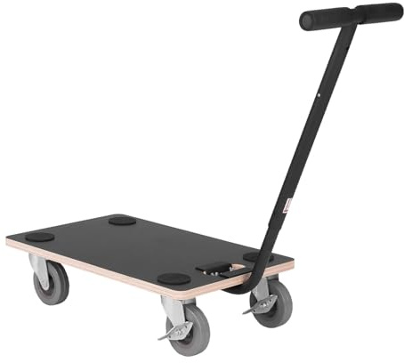 Werkzeugkönig Transportroller 400 kg - Rollbrett 55 x 34,5 cm - Multiplexplatte Siebdruckbeschichtung - Vollgummirollen - inklusive Handgriff