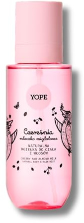 YOPE Brume parfumée naturelle cerise et lait d'amande (200 ml) - Soin fruité et crémeux pour le corps et les cheveux