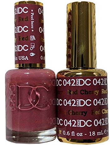 DnD DC Gel Polish + FREE LACQUER NAIL POLISH - Red Cherry - Buy 1 get 1 Free 2x18ml - Free matching Nail Lacquer included when buying UV LED Gel Nail Polish - Matching Colour Gel & Nail Lacquer