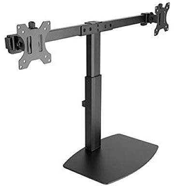 TOOQ DB1727TN-B Support de Table pivotant pour 2 écrans/Téléviseur à LED 17-27 Noir