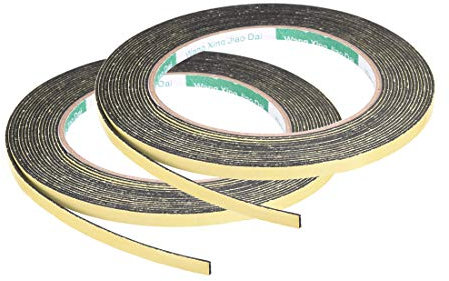 sourcing map 2 Stück Dichtungsschaumband 5mm breit 1mm dick 5m/16,4ft lang selbstklebender EVA-Dichtungsstreifen für Fenstertürisolierung