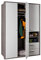 Kleiderschrank Schlafzimmerschrank Drehtürenschrank | 3-türig | Dekor | Weiß Hochglanz | Betonoptik | 154x217x64 cm