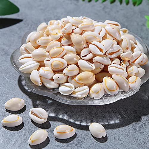 DAHI 200 pcs Natürlichen Muschel Perlen mit Loch zum Auffädeln Beige Spirale Kauri Muscheln Bastelnmuscheln 13 bis 15mm Ocean Beach Muscheln Craft Charms für Decoration Party Hochzeitsdekor